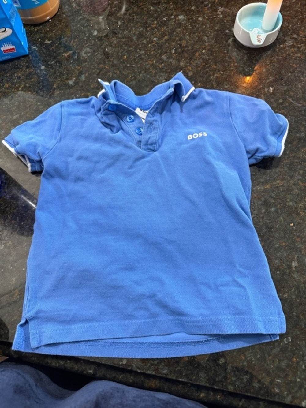 BOSS Boys Royal Blue Polo with Contrast Trim